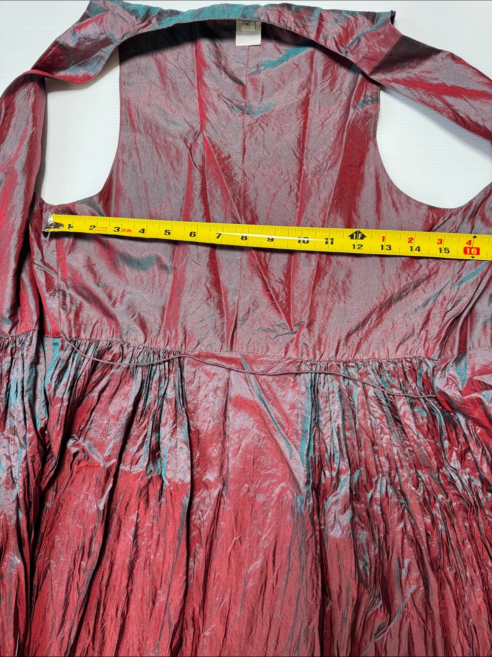 DOSA Rajasthani Dress Iridescent Tibet Burgundy Shimmer Wrap Dress 100% Silk 2 - Picture 12 of 16